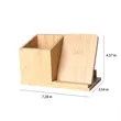 Bamboo Desk Organizer Wireless Charger With Phone Holder | https://www.bestnamebadges.com