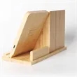 Bamboo Desk Organizer Wireless Charger With Phone Holder | https://www.bestnamebadges.com