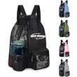 Mesh Drawstring Backpack With Pocket For Gym And Beach | https://www.bestnamebadges.com