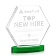Barnett Award on Alberton Base - Green | https://www.bestnamebadges.com