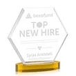 Barnett Award on Alberton Base - Amber | https://www.bestnamebadges.com