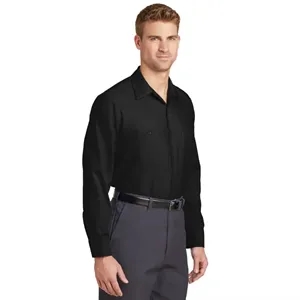 Red Kap Long Size, Long Sleeve Industrial Work Shirt. | https://www.bestnamebadges.com