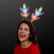 Golden Antlers Blinky Christmas Headband | https://www.bestnamebadges.com