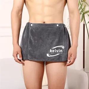 Wearable Men's Bath Towel with Pocket | https://www.bestnamebadges.com