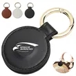 Round PU Leather Keychain with Metal Ring for Custom Logo | https://www.bestnamebadges.com
