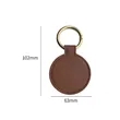 Round PU Leather Keychain with Metal Ring for Custom Logo | https://www.bestnamebadges.com