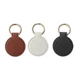 Round PU Leather Keychain with Metal Ring for Custom Logo | https://www.bestnamebadges.com