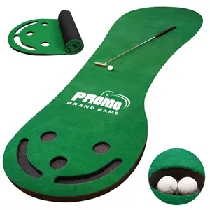 Indoor Golf Putting Mat with Return Track and Target Holes | https://www.bestnamebadges.com
