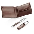 Business Gift Set with Wallet Keychain and Signature Pen | https://www.bestnamebadges.com