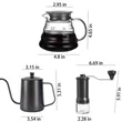 Portable Pour Over Coffee Maker Gift Set Grinder And Filter | https://www.bestnamebadges.com