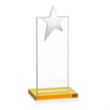 Bryanston Chrome Star Award - Amber | https://www.bestnamebadges.com