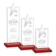 Bryanston Chrome Star Award - Red | https://www.bestnamebadges.com