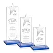 Bryanston Chrome Star Award - Sky Blue | https://www.bestnamebadges.com