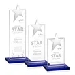 Bryanston Chrome Star Award - Blue | https://www.bestnamebadges.com