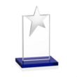 Bryanston Chrome Star Award - Blue | https://www.bestnamebadges.com