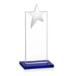 Bryanston Chrome Star Award - Blue | https://www.bestnamebadges.com