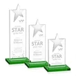 Bryanston Chrome Star Award - Green | https://www.bestnamebadges.com