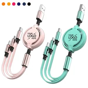 Retractable Multi USB 3-in-1 Charging Cable