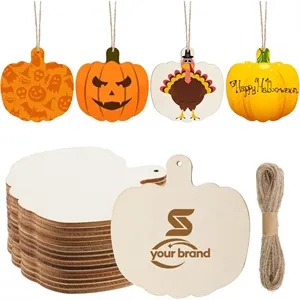 Halloween Wooden Pumpkin Cutouts Blank Hanging Ornaments
