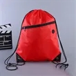 Lightweight Drawstring Backpack with Zipper Pocket | https://www.bestnamebadges.com