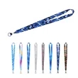 3/4" Custom Polyester Lanyards Keychain W/ Black ring | https://www.bestnamebadges.com