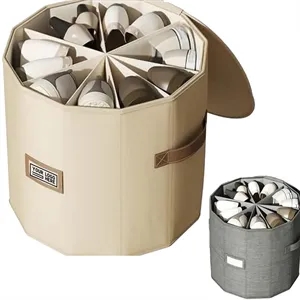 Cylindrical Shoe Storage Organizer with Removable Dividers