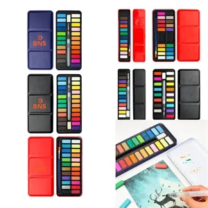 Metal Box 24 Colors Solid Watercolor Paint Set