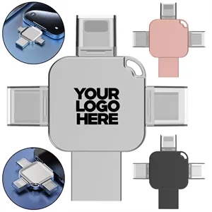 Portable Large Capacity Metal Cross 4 In 1 USB Flash Drive