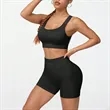 Women 2 Piece Seamless Ribbed Crop Tank High Waist Shorts | https://www.bestnamebadges.com