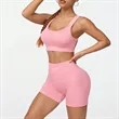 Women 2 Piece Seamless Ribbed Crop Tank High Waist Shorts | https://www.bestnamebadges.com