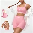 Women 2 Piece Seamless Ribbed Crop Tank High Waist Shorts | https://www.bestnamebadges.com