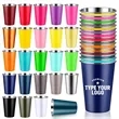 16 oz Pint Cups Stackable Tumblers Metal Drinking Glasses | https://www.bestnamebadges.com