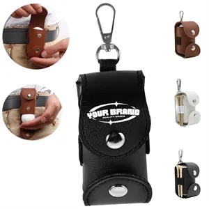 Outdoor Portable Leather Golf Ball Storage Bag Waist Pouch