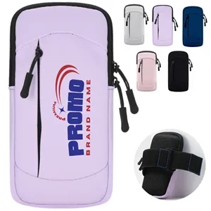 Double Zipper Neoprene Sports Arm Pouch w/ Adjustable Strap | https://www.bestnamebadges.com