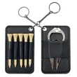 Golf Tee and Divot Tool Keychain Set Faux Leather Holder | https://www.bestnamebadges.com