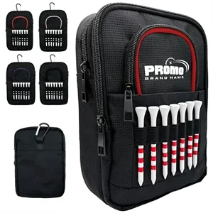 Golf Accessory Storage Pouch with Tee Slots and Carabiner | https://www.bestnamebadges.com
