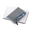 Fabric Cover Notebook with Zipper Pocket and Custom Logo | https://www.bestnamebadges.com
