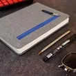 Fabric Cover Notebook with Zipper Pocket and Custom Logo | https://www.bestnamebadges.com