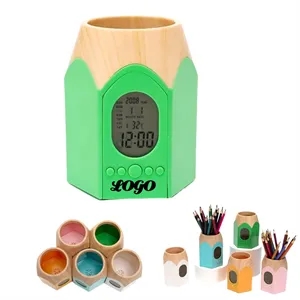 Pen Organizer with Clock