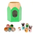 Pen Organizer with Clock | https://www.bestnamebadges.com