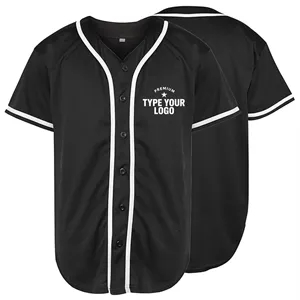Custom Blank Baseball Jersey Short Sleeve Hip Hop Style