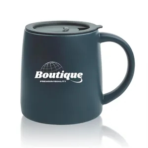 14oz Classic Ceramic Coffee Mug with Handle with Sliding Lid