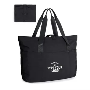 Foldable Zipper Tote for Women Large Travel Shoulder Bag