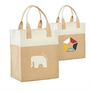 Mini Jute Gift Bag with Cotton Trims | https://www.bestnamebadges.com