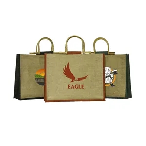 Eco-Friendly Jute Tote with Cane Handles | https://www.bestnamebadges.com