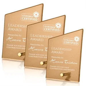 Atchison Russet Slant Award - Gold | https://www.bestnamebadges.com