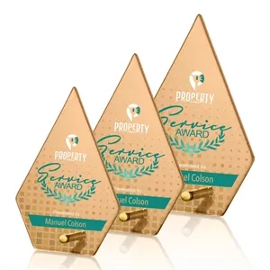 Atchison Russet Diamond VividPrint™ Award - Gold | https://www.bestnamebadges.com