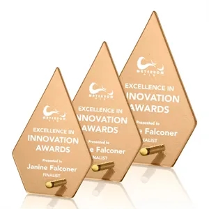 Atchison Russet Diamond Award - Gold | https://www.bestnamebadges.com