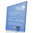 Atchison Blue Slant Award - Gold | https://www.bestnamebadges.com