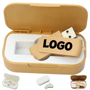 Eco Friendly Straw USB Flash Drive with Customizable Logo